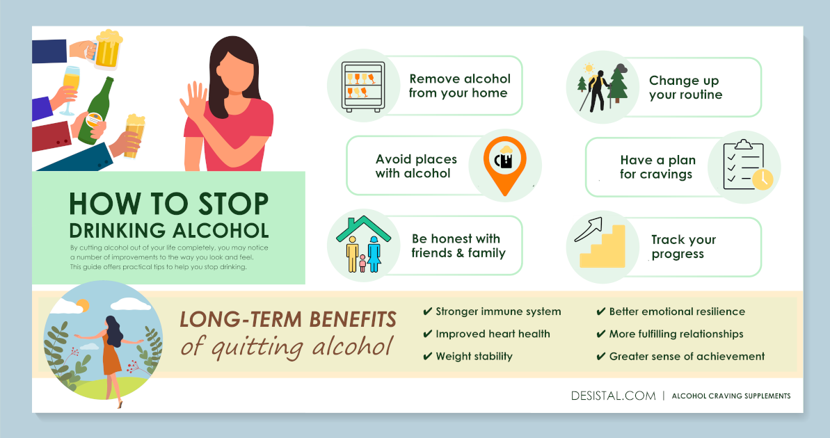 infographic on how to stop drinking